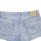 LEVI'S Womens Denim Blue Cotton Casual Shorts S W28 Frayed Hem Pockets