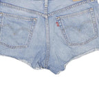 LEVI'S Womens Denim Blue Cotton Casual Shorts S W28 Frayed Hem Pockets