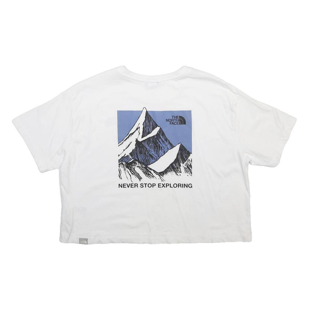 THE NORTH FACE Womens White Graphic T-Shirt L Short Sleeve Crew Neck Exploration