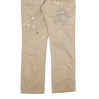 CARHARTT Mens Cotton Blend Beige Regular Straight Trousers W34 L34 Workwear