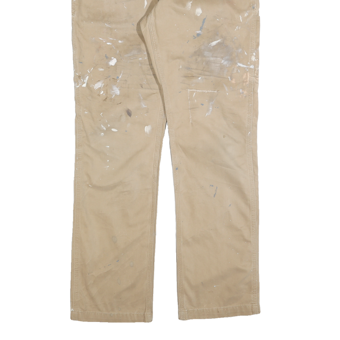 CARHARTT Mens Cotton Blend Beige Regular Straight Trousers W34 L34 Workwear