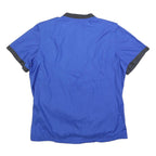 NIKE Mens Blue & Grey Modern T-Shirt L Short Sleeve V-Neck Sports Graphic
