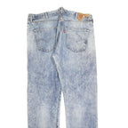 LEVI'S 501 Mens Jeans Blue Regular Straight Denim Light W38 L34 Button Closure