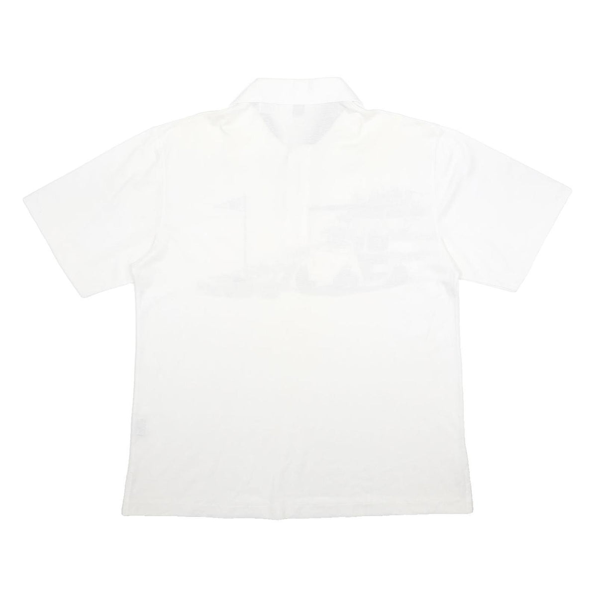 PALMLAND Mens White Burgundy Golf Cart Graphic Short Sleeve Polo Shirt L Cotton