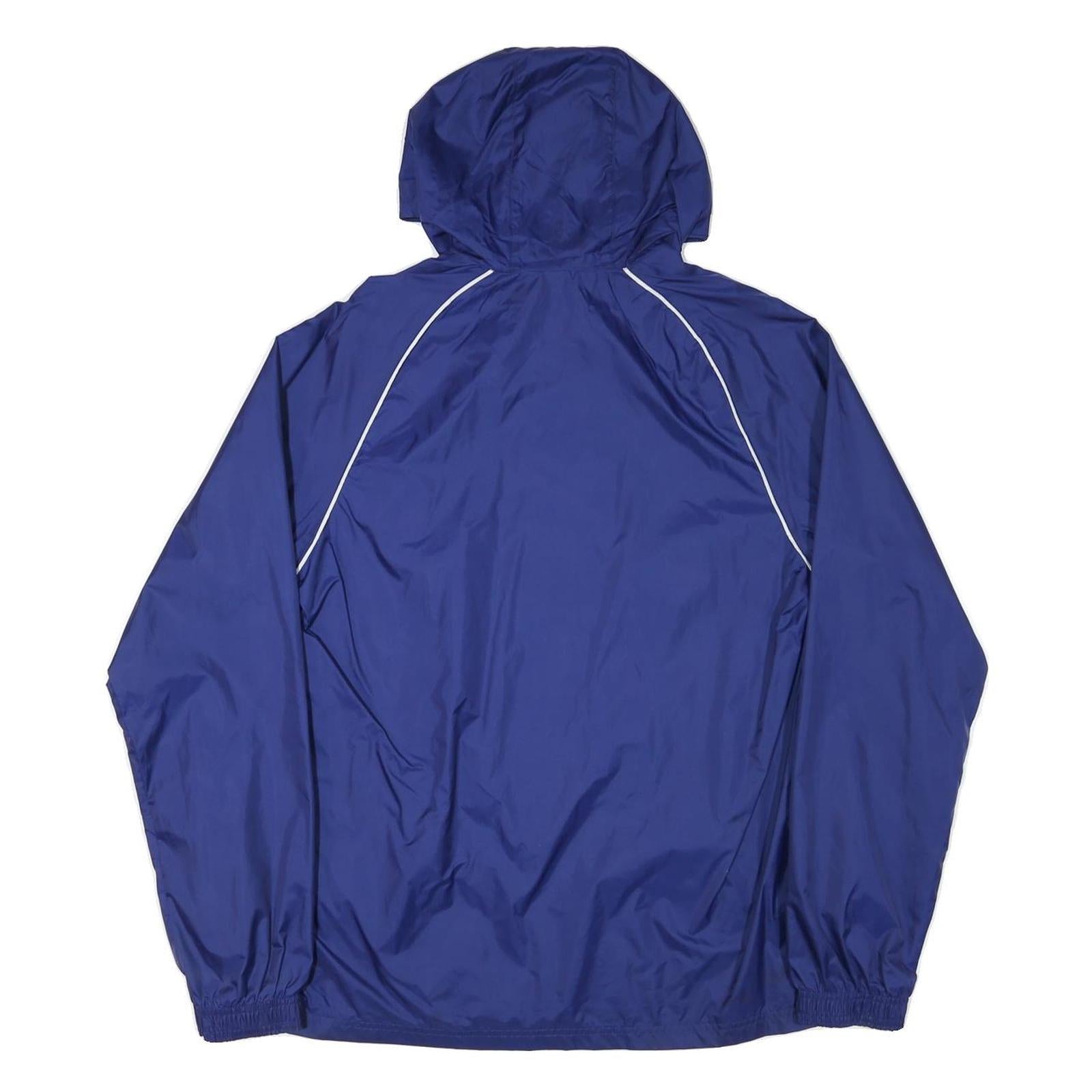 ADIDAS Mens Blue Outdoor Jacket S Nylon Plain Hooded Zip