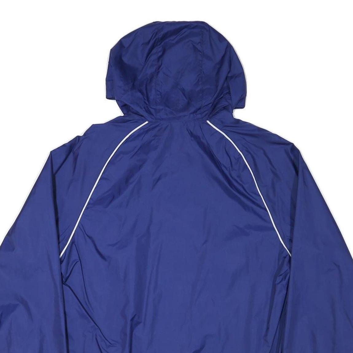 ADIDAS Mens Blue Outdoor Jacket S Nylon Plain Hooded Zip