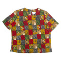 KATHY CHE Womens Printed Blouse Red 90s Check L