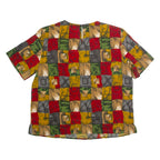 KATHY CHE Womens Printed Blouse Red 90s Check L