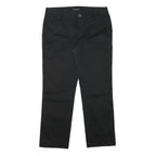 MASSIMO DUTTI Womens Regular Black Cotton Blend Zip Trousers W32 L27 Classic