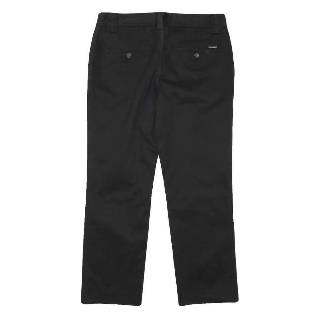 MASSIMO DUTTI Womens Regular Black Cotton Blend Zip Trousers W32 L27 Classic