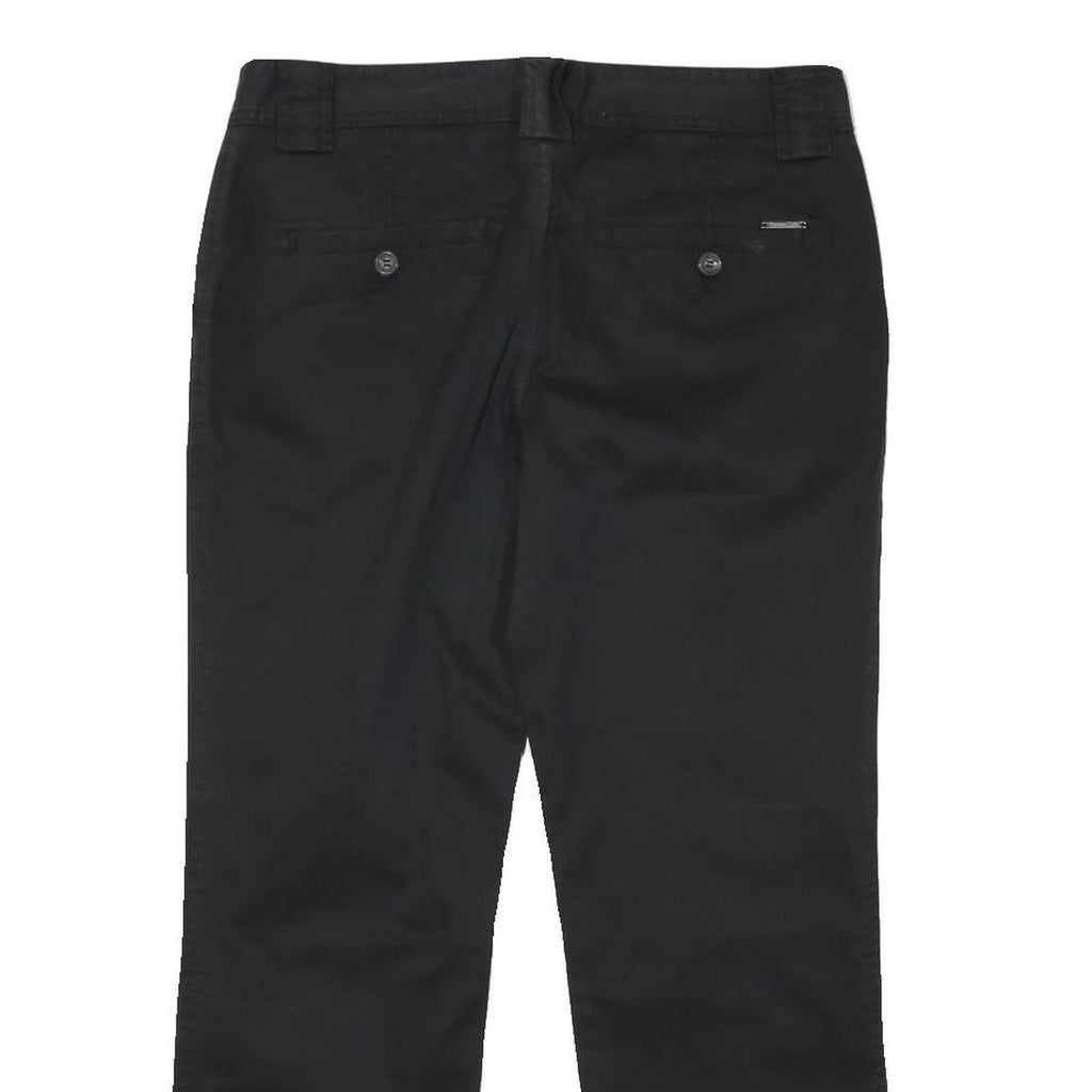 MASSIMO DUTTI Womens Regular Black Cotton Blend Zip Trousers W32 L27 Classic