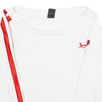 ADIDAS Womens White & Red Sweatshirt Crew Neck UK 8 Cotton Long Sleeve