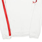 ADIDAS Womens White & Red Sweatshirt Crew Neck UK 8 Cotton Long Sleeve