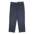DICKIES Mens Regular Fit Navy Blue Cotton Blend Straight Leg Trousers W38 L29