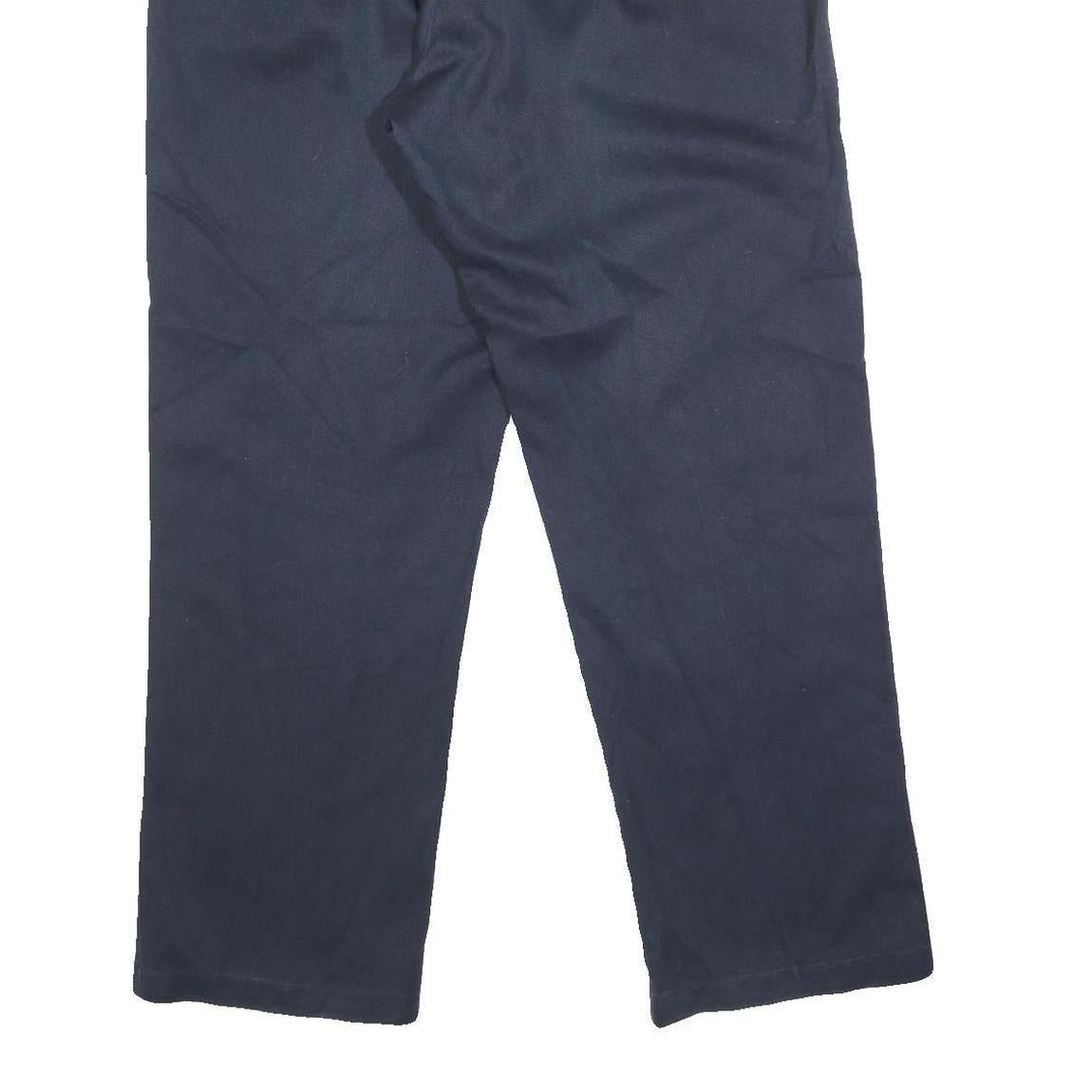 DICKIES Mens Regular Fit Navy Blue Cotton Blend Straight Leg Trousers W38 L29