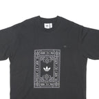 ADIDAS ORIGINALS Mens Black Barcelona Graphic T-Shirt L Short Sleeve Crew Neck