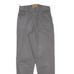 EMPORIO ARMANI Womens Grey Cotton Blend Relaxed Straight Trousers W26 L28