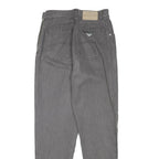 EMPORIO ARMANI Womens Grey Cotton Blend Relaxed Straight Trousers W26 L28