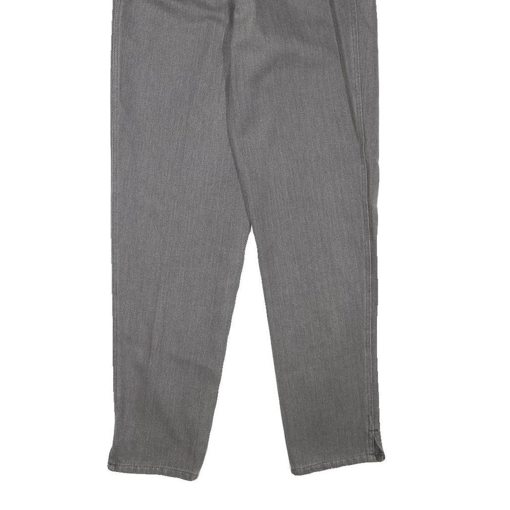EMPORIO ARMANI Womens Grey Cotton Blend Relaxed Straight Trousers W26 L28