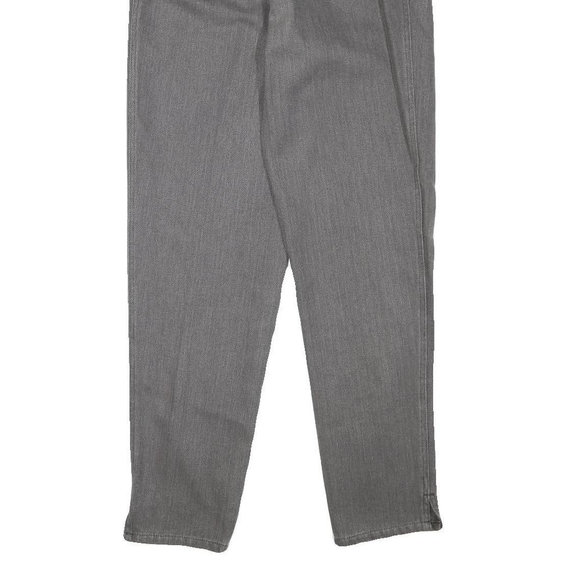 EMPORIO ARMANI Womens Grey Cotton Blend Relaxed Straight Trousers W26 L28