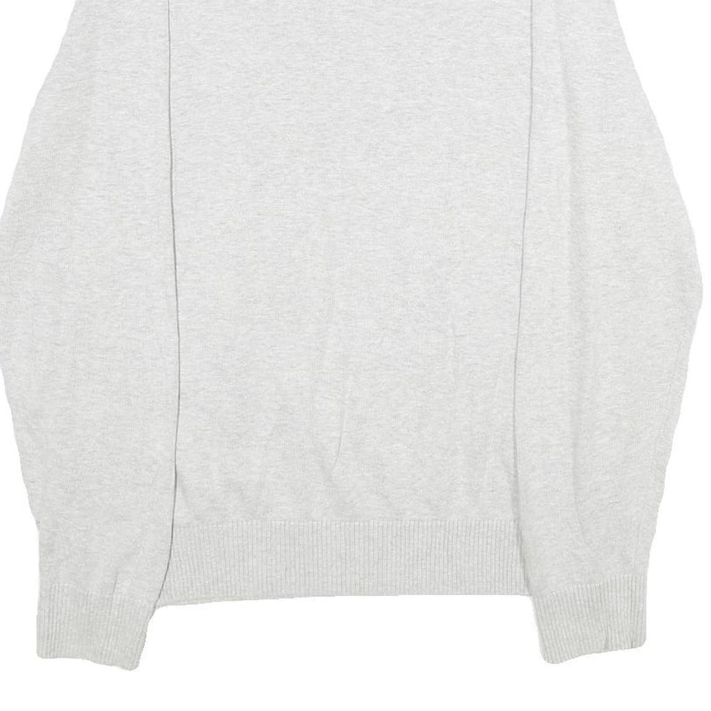 TOMMY HILFIGER Mens Grey Blue Argyle V-Neck Cotton Jumper M Classic Pre-Loved