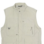 COLUMBIA Mens Beige Nylon Outdoor Jacket M Titanium Zip Utility Pockets Vest