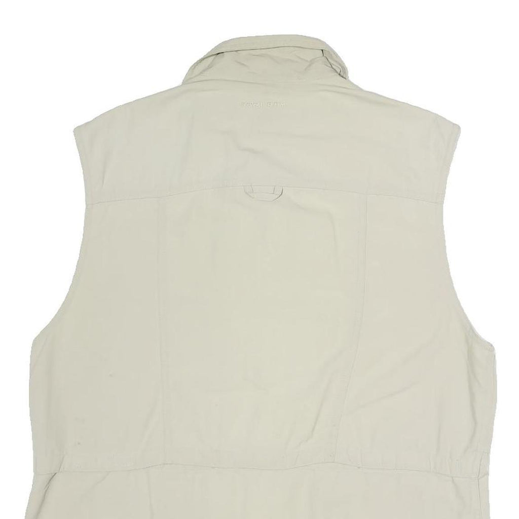 COLUMBIA Mens Beige Nylon Outdoor Jacket M Titanium Zip Utility Pockets Vest