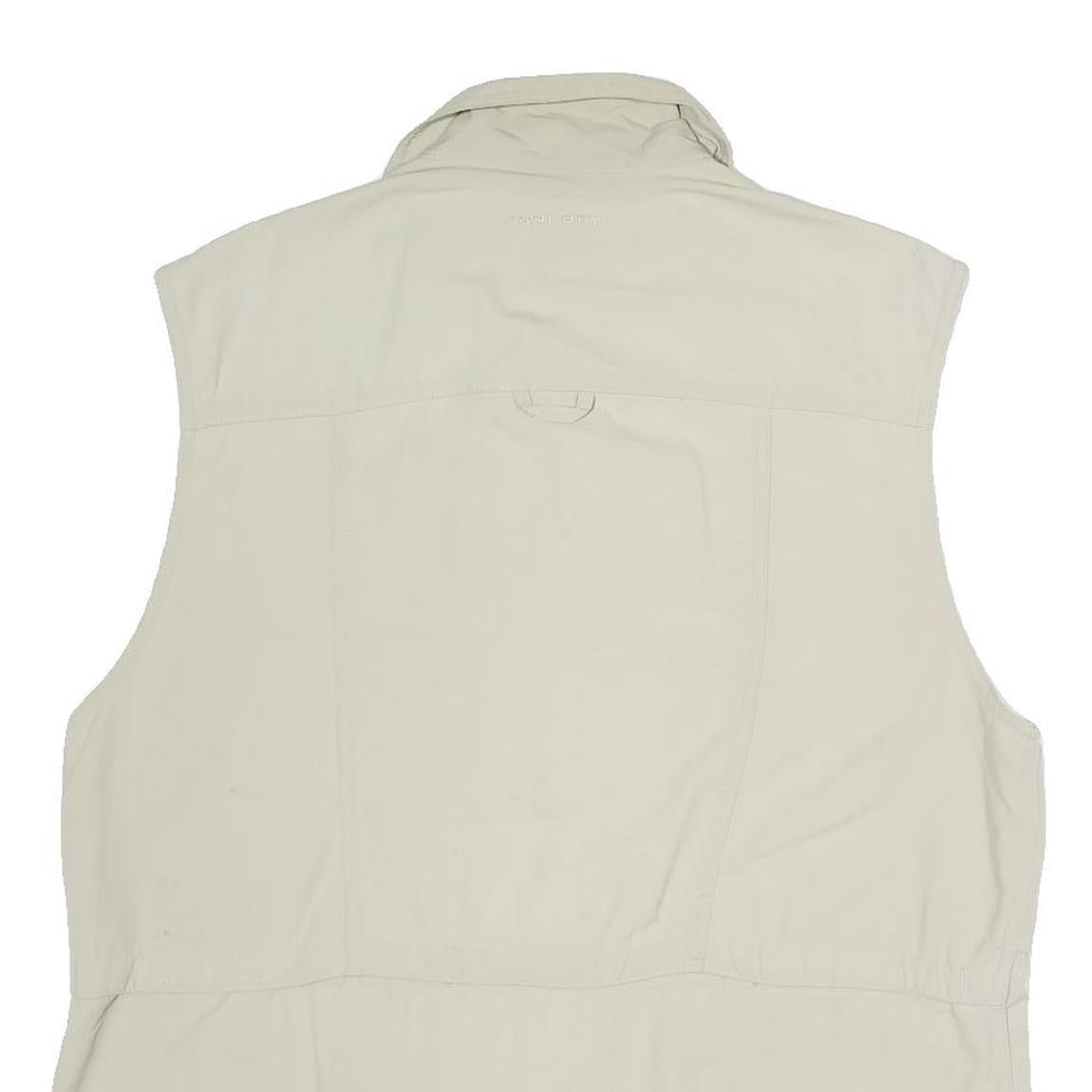 COLUMBIA Mens Beige Nylon Outdoor Jacket M Titanium Zip Utility Pockets Vest