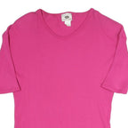 NOVAIS SOUSA Womens Pink Plain Jumper Cotton Blend Rib Knit S Casual Comfortable
