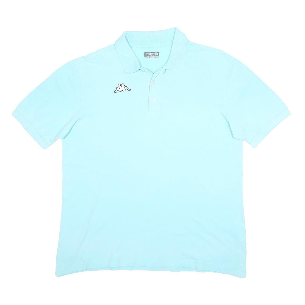 KAPPA Mens Blue Short Sleeve Plain XL Cotton Polo Shirt Logo