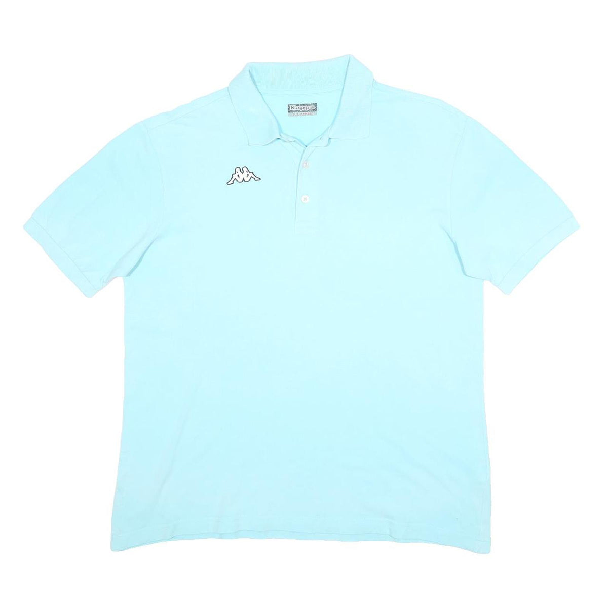 KAPPA Mens Blue Short Sleeve Plain XL Cotton Polo Shirt Logo
