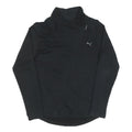 PUMA Womens Black Jacket UK 12 Cotton Zip Plain Casual Lightweight Sportswear