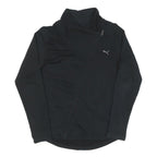 PUMA Womens Black Jacket UK 12 Cotton Zip Plain Casual Lightweight Sportswear