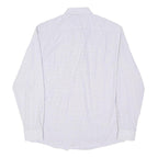 TOMMY HILFIGER Mens White & Blue Check Shirt M Long Sleeve Button Formal Cotton