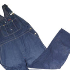 DICKIES Mens Blue Denim Cotton Loose Fit Dungarees 2XL W44 L32 Workwear