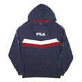 FILA Mens Navy Blue Red & White Hoodie M Logo Printed Casual Pullover