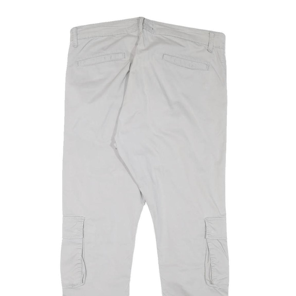 PEGADOR Mens Cotton Blend Slim Cargo Trousers Light Grey W31 L29 Utility Pockets