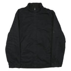 NAUTICA Mens Black Polyester Blend Zip Jacket L Plain Classic Casual Outerwear