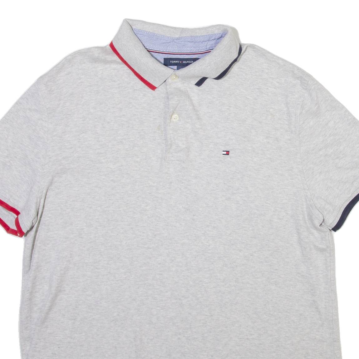 TOMMY HILFIGER Mens Polo Shirt Grey L