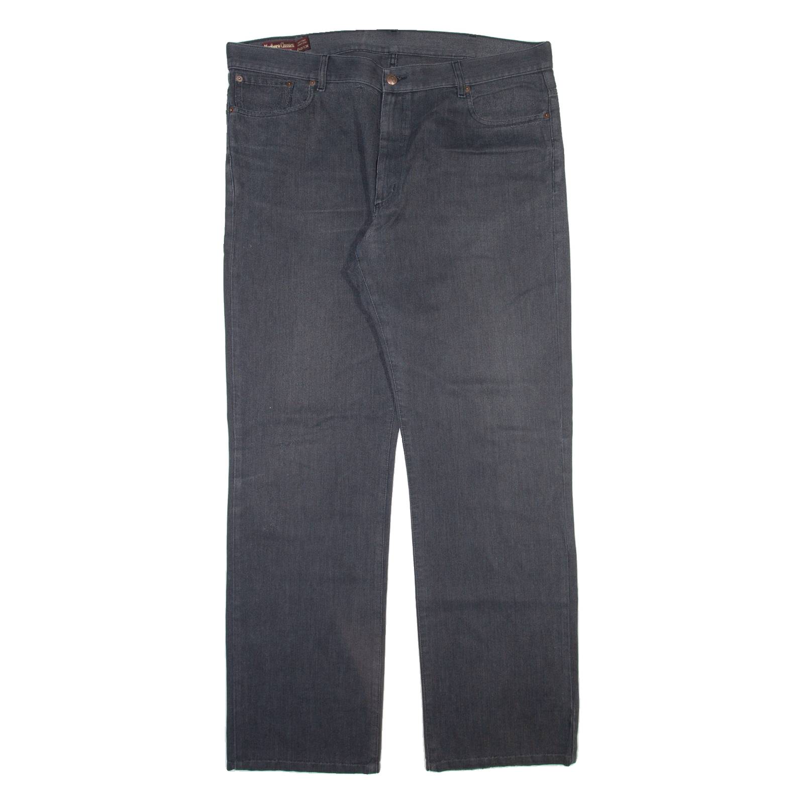 MARLBORO Mens Trousers Grey Regular Straight W42 L34