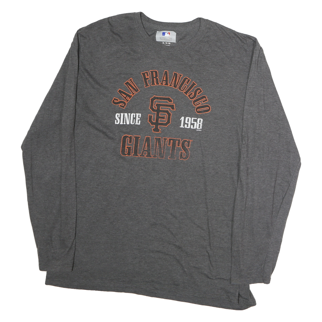 GENUINE MERCHANDISE Mens Grey San Francisco Giants Long Sleeve Crew Neck T-Shirt