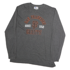 GENUINE MERCHANDISE Mens Grey San Francisco Giants Long Sleeve Crew Neck T-Shirt