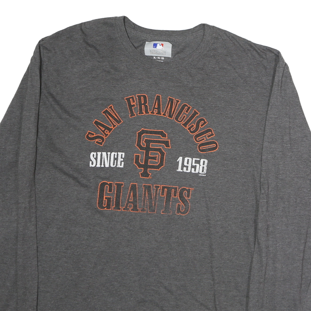 GENUINE MERCHANDISE Mens Grey San Francisco Giants Long Sleeve Crew Neck T-Shirt