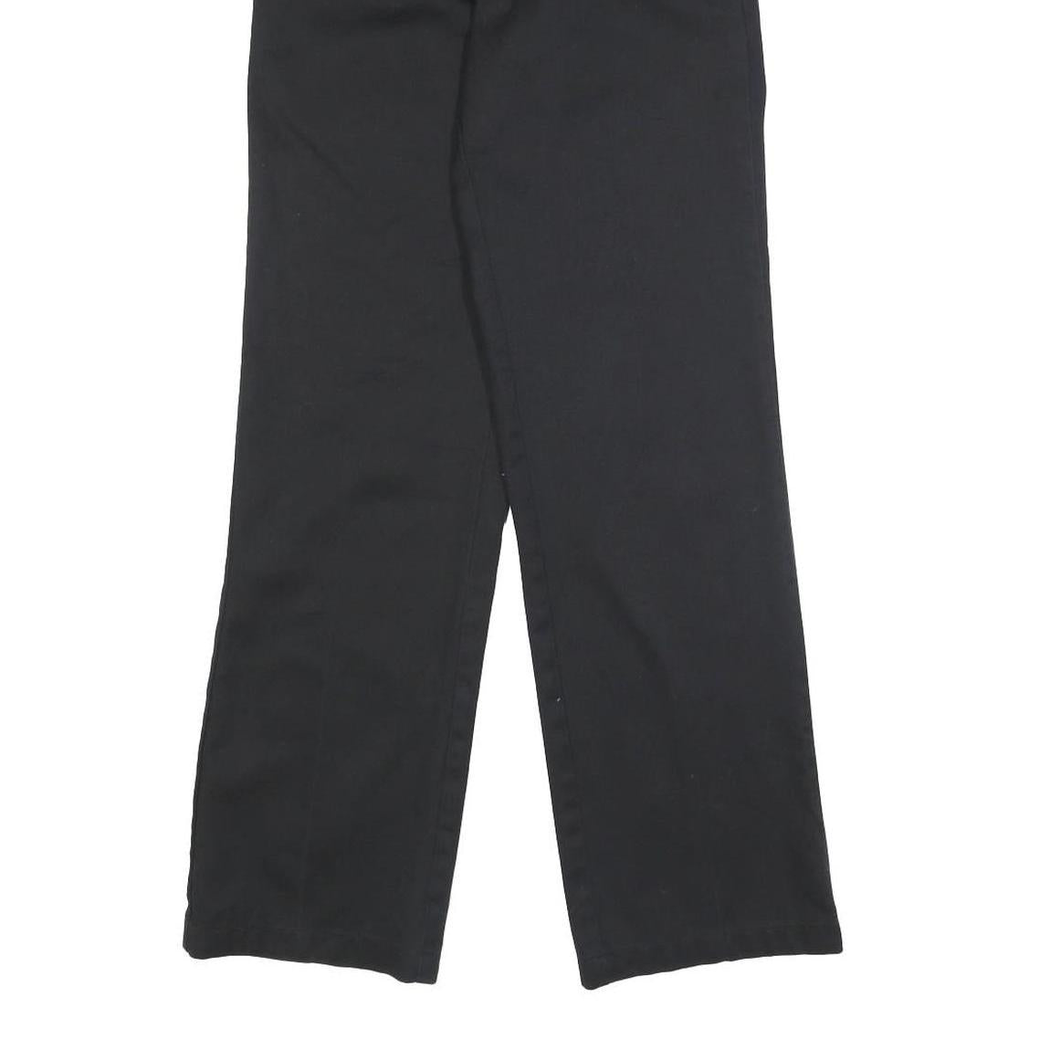 DICKIES Mens Regular Black Cotton Blend Trousers W26 L29 Classic Zip Pocket