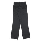 DICKIES Mens Regular Black Cotton Blend Trousers W26 L29 Classic Zip Pocket