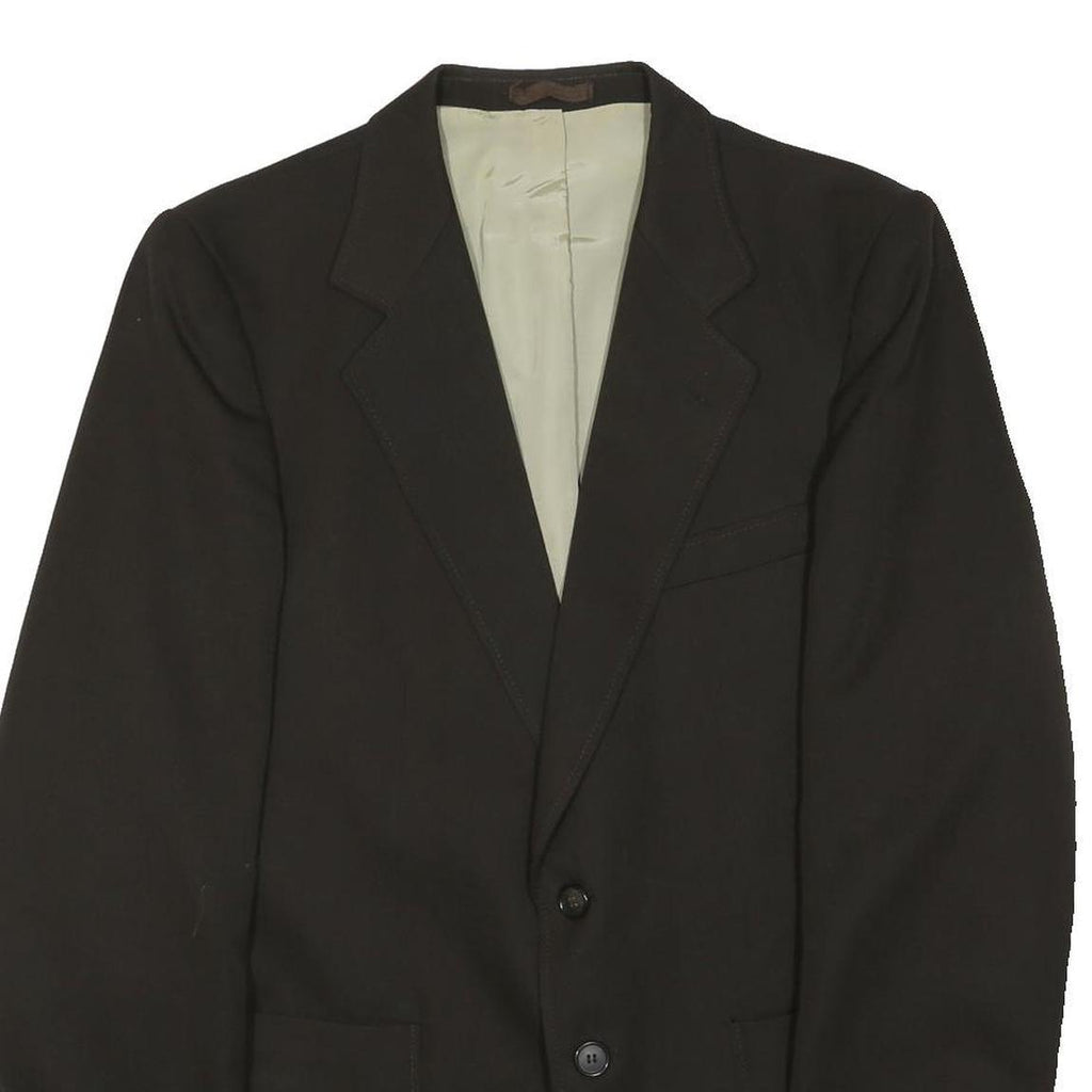 CHARLES VOGELE Mens Black Wool Blend Classic Jacket XL Plain Button Closure