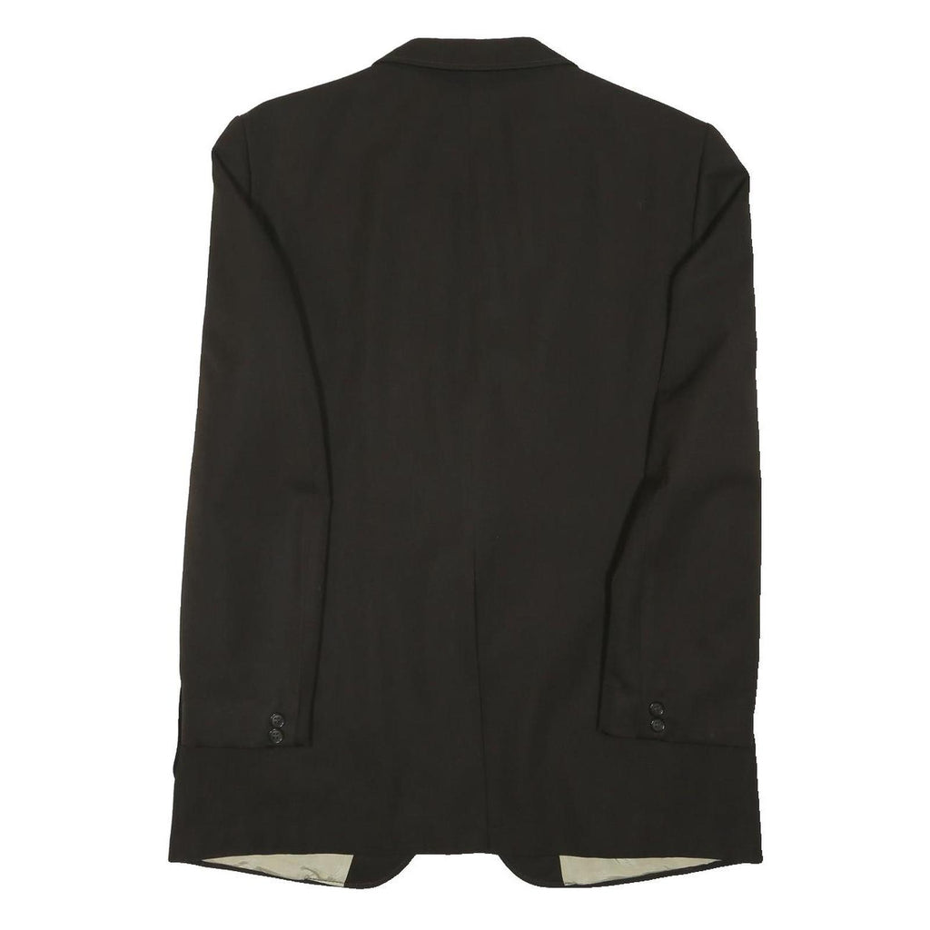 CHARLES VOGELE Mens Black Wool Blend Classic Jacket XL Plain Button Closure