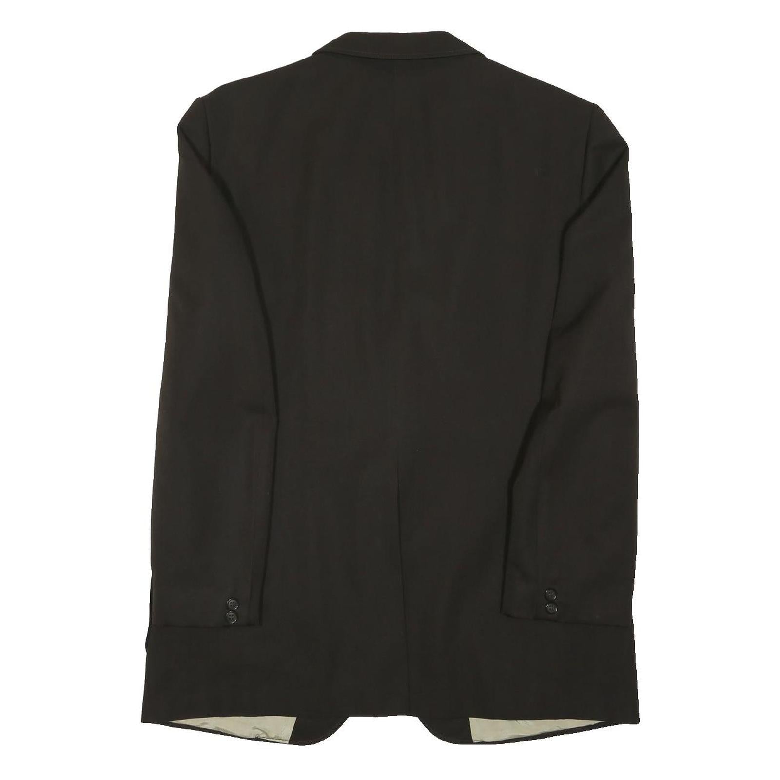 CHARLES VOGELE Mens Black Wool Blend Classic Jacket XL Plain Button Closure