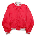 HOLLOWAY Mens Red & White Varsity Jacket XL Nylon Button Bomber Classic Casual
