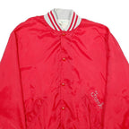 HOLLOWAY Mens Red & White Varsity Jacket XL Nylon Button Bomber Classic Casual